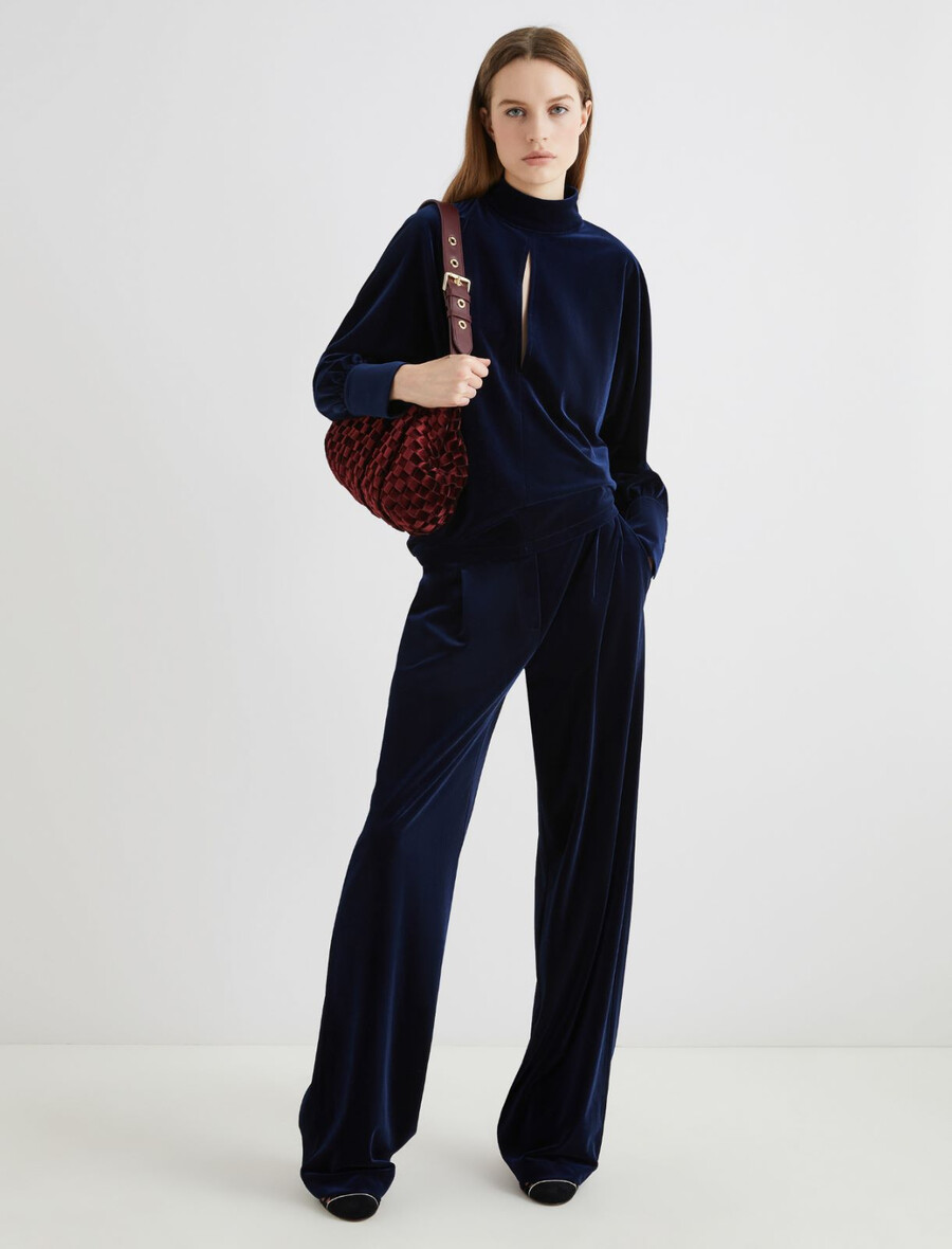 samtbluse – mitternachtsblau