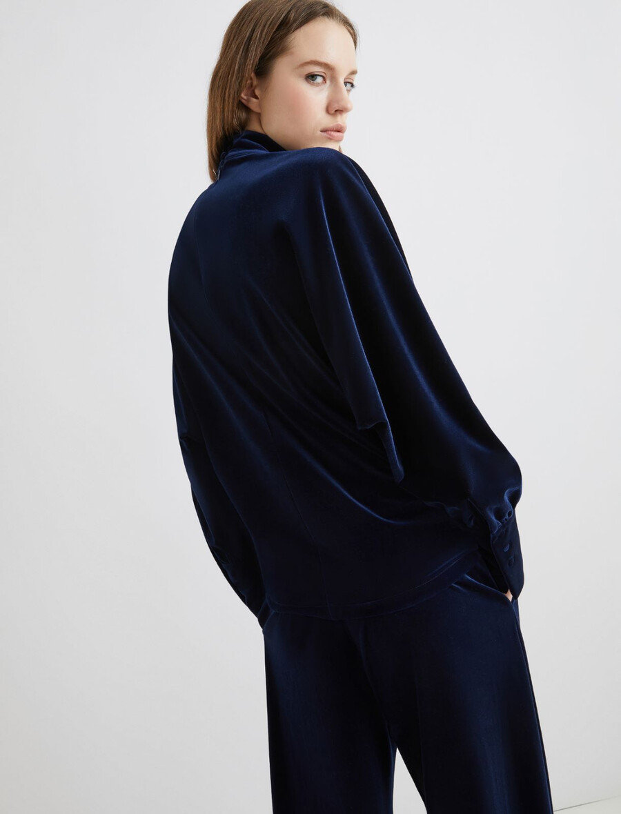samtbluse – mitternachtsblau