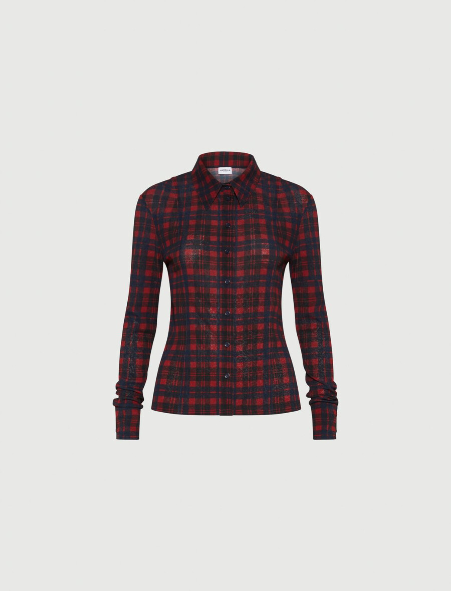 schmal geschnittenes jersey-shirt – rot