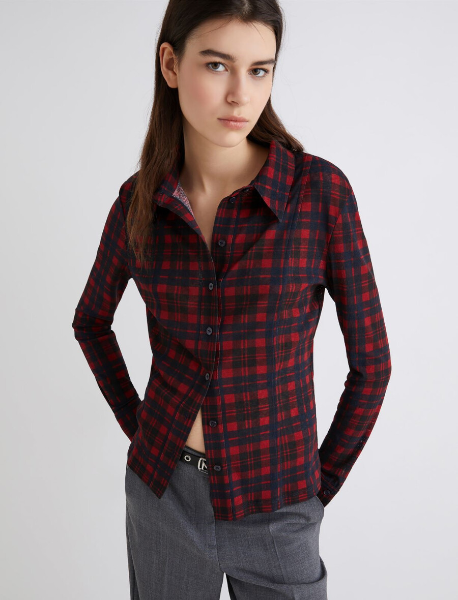 schmal geschnittenes jersey-shirt – rot