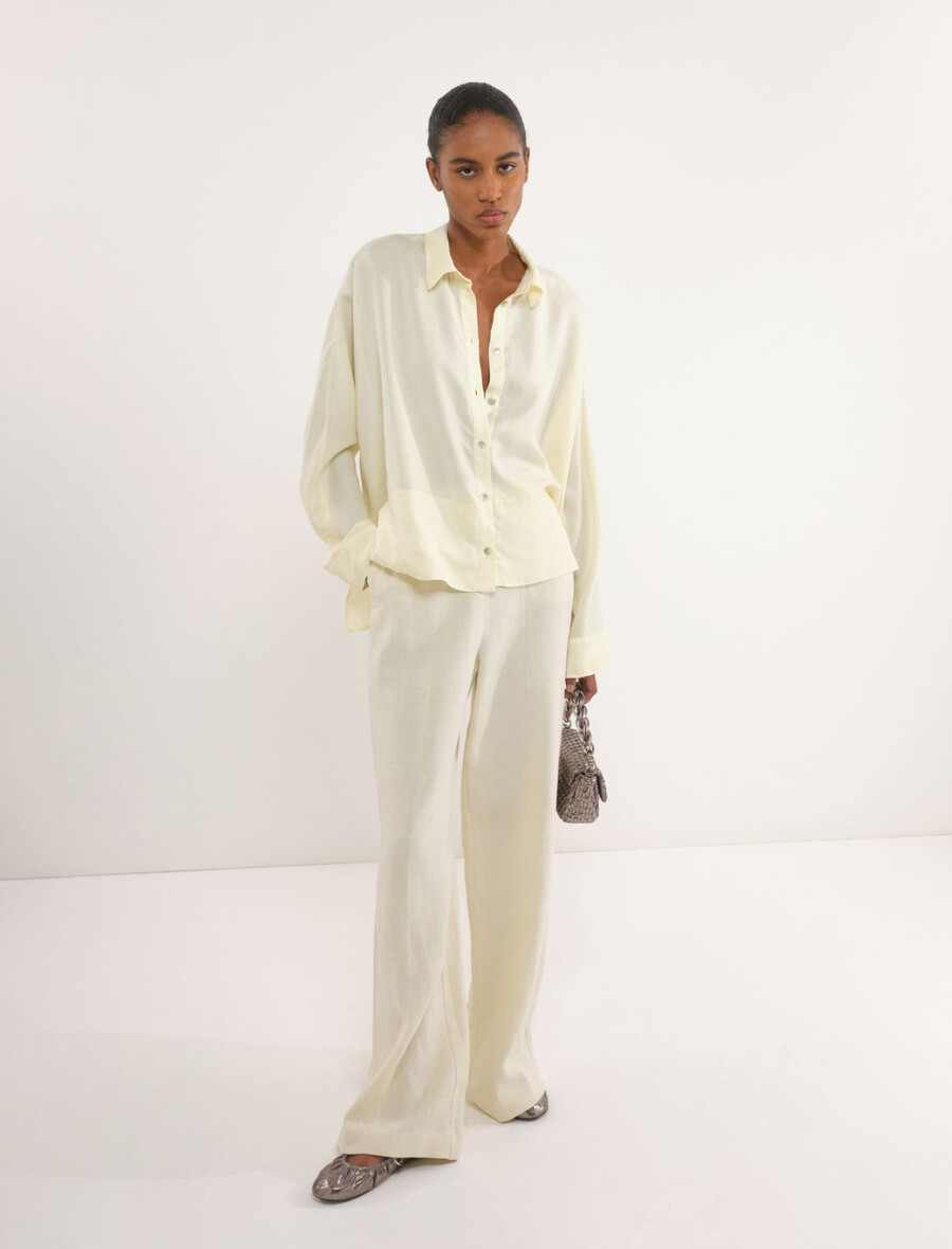 oversize-seidenhemd von habotai – creme