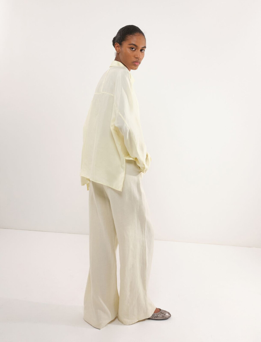 oversize-seidenhemd von habotai – creme