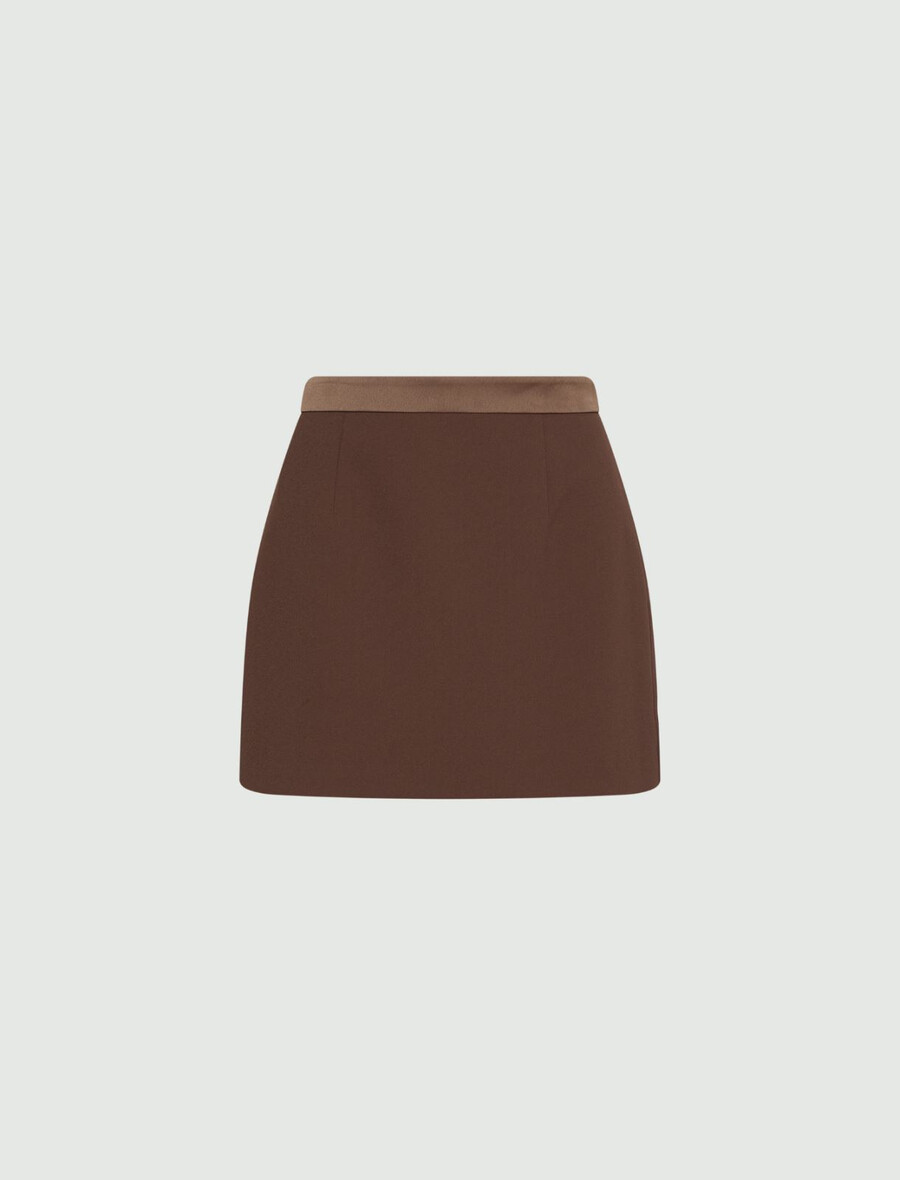 envers satin-minirock - braun