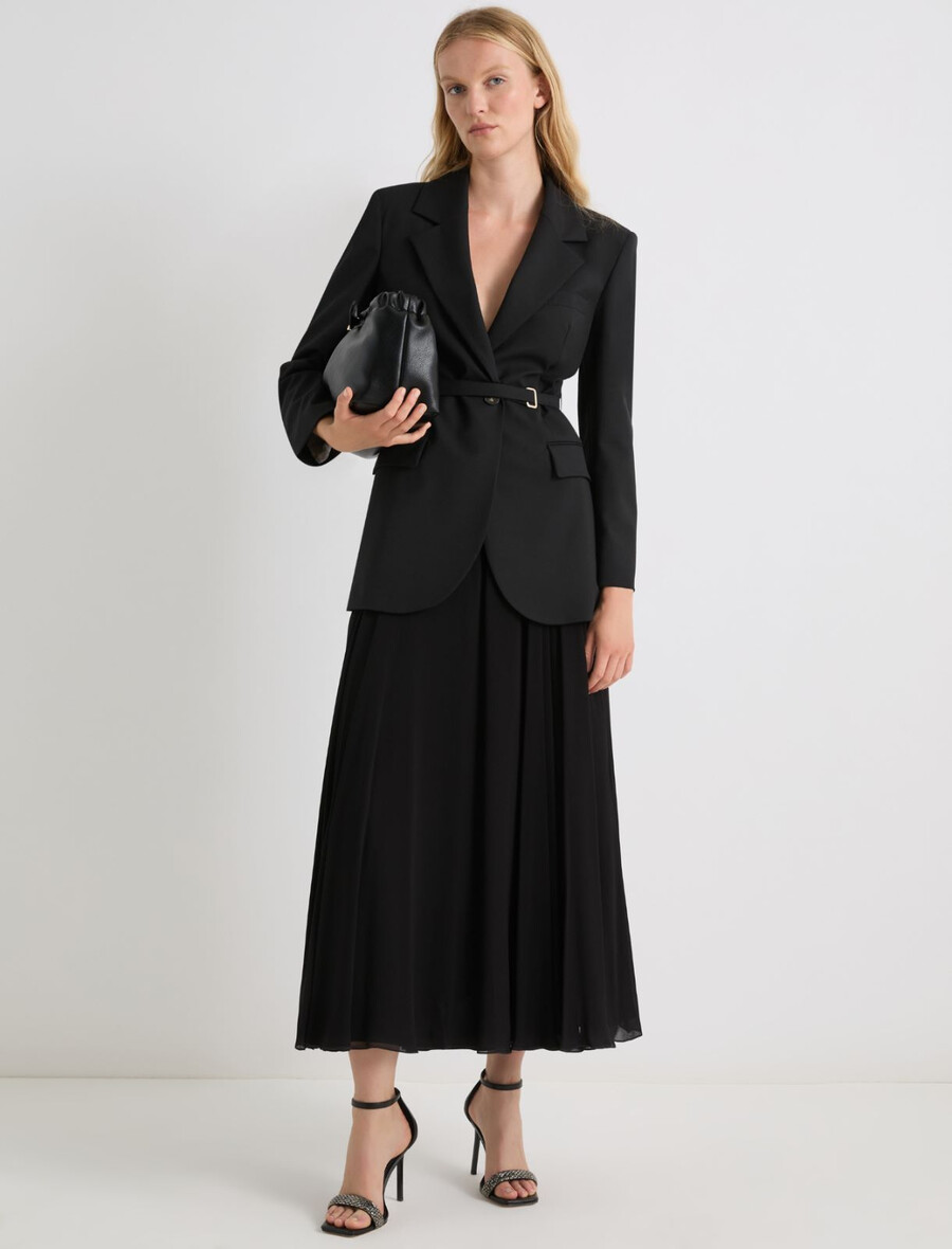 langer georgette-rock - schwarz