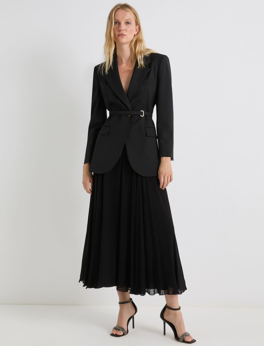 langer georgette-rock - schwarz