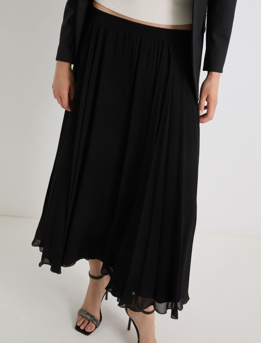 langer georgette-rock - schwarz