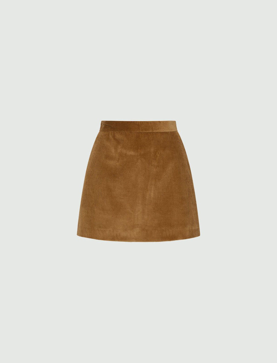 kurzer samtrock - olive