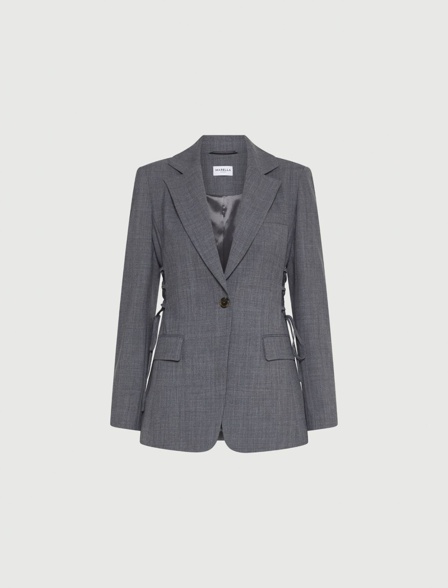 gerade geschnittener stretchblazer – melange grau