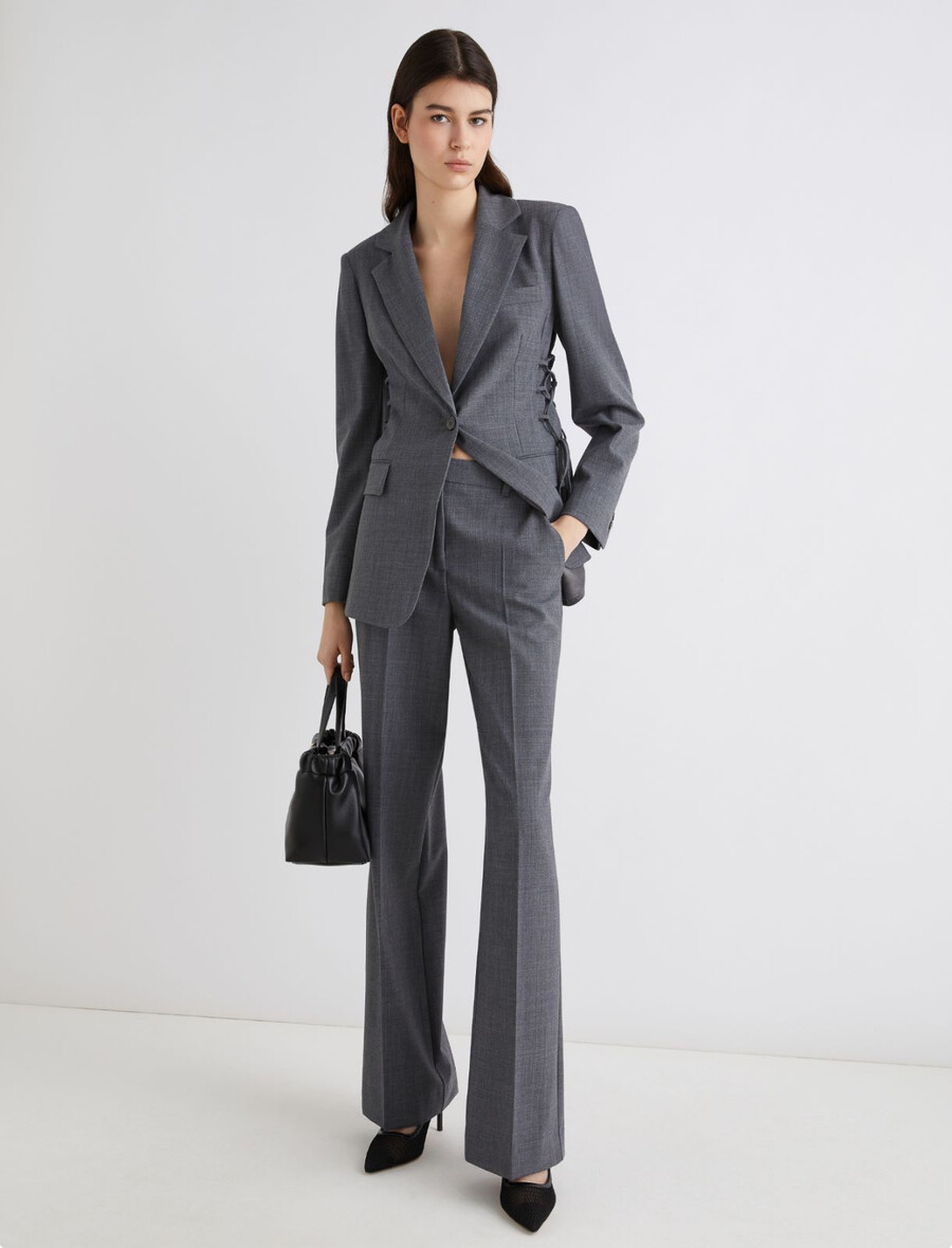 gerade geschnittener stretchblazer – melange grau