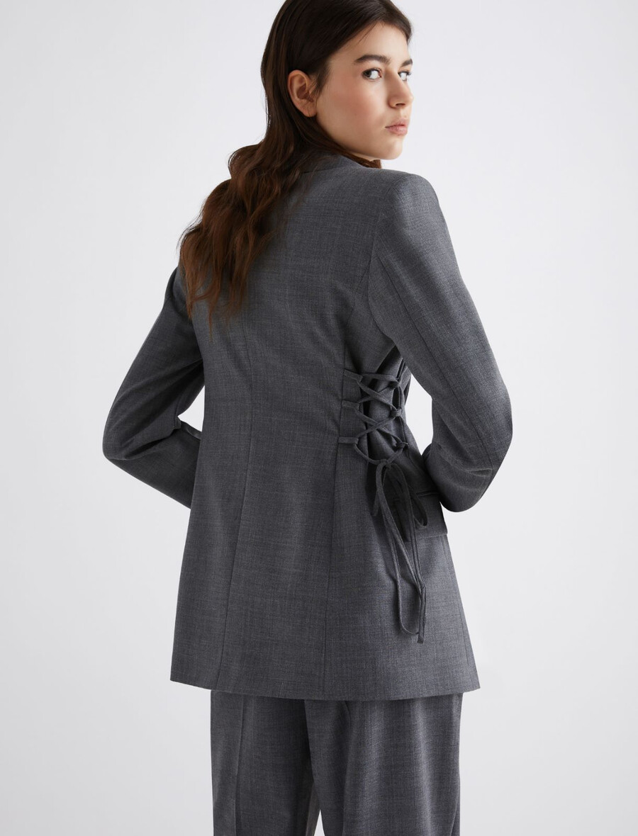 gerade geschnittener stretchblazer – melange grau