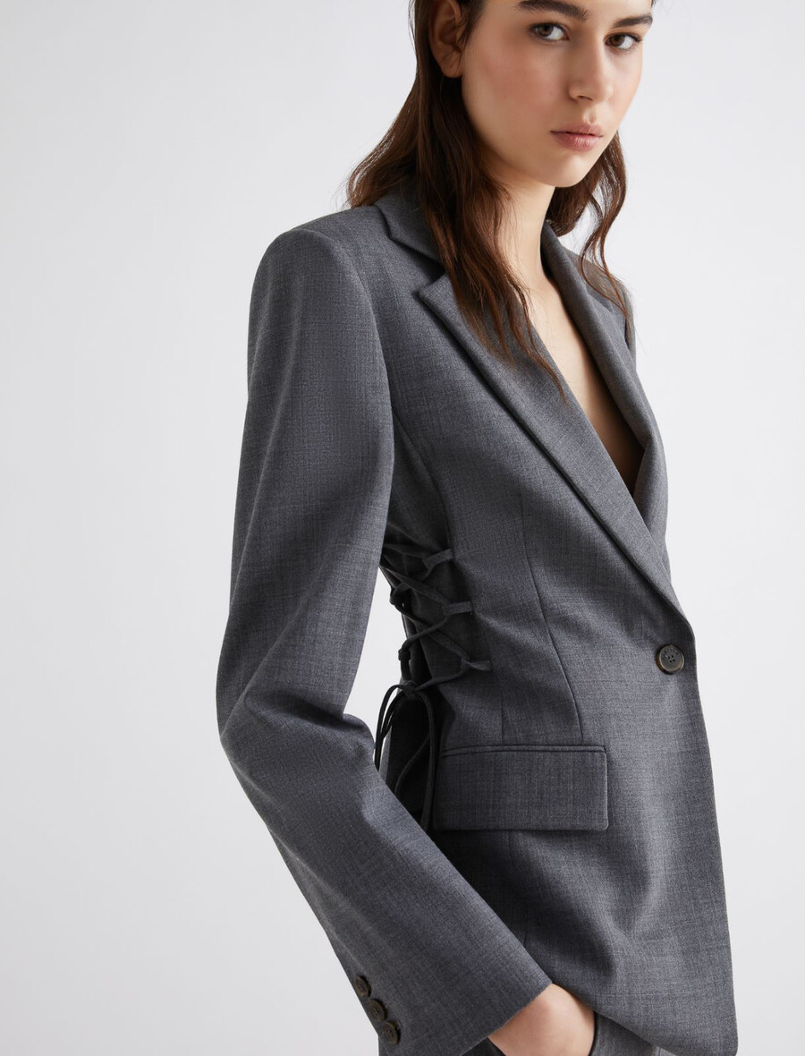 gerade geschnittener stretchblazer – melange grau