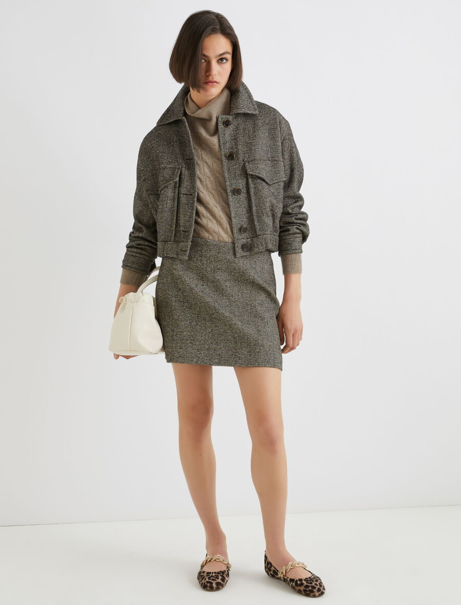 tweedjacke - braun