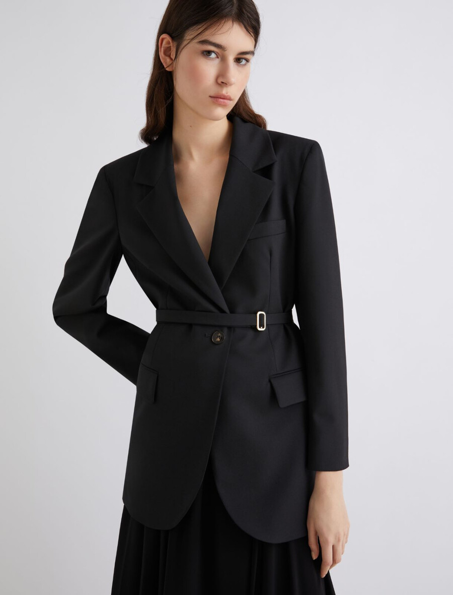 stretch-blazer - schwarz
