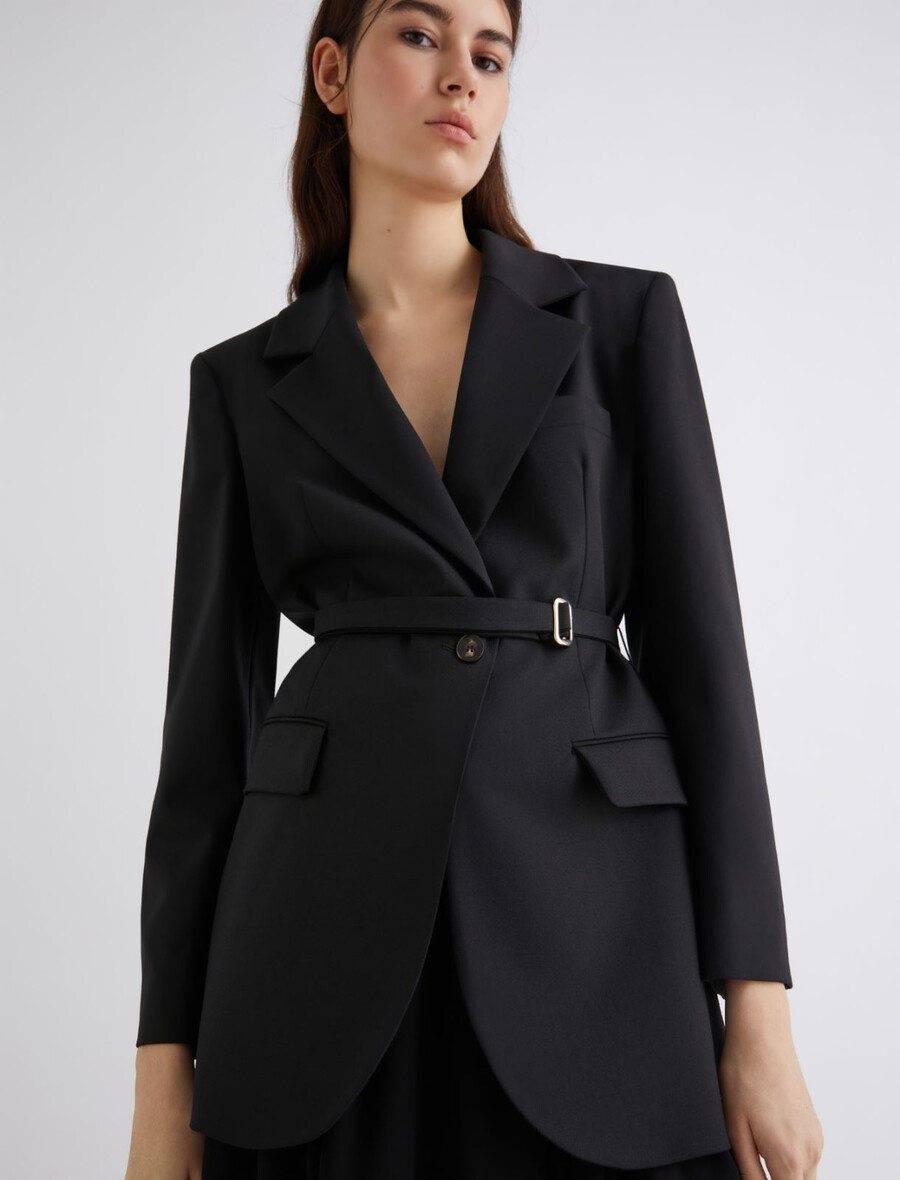 stretch-blazer - schwarz