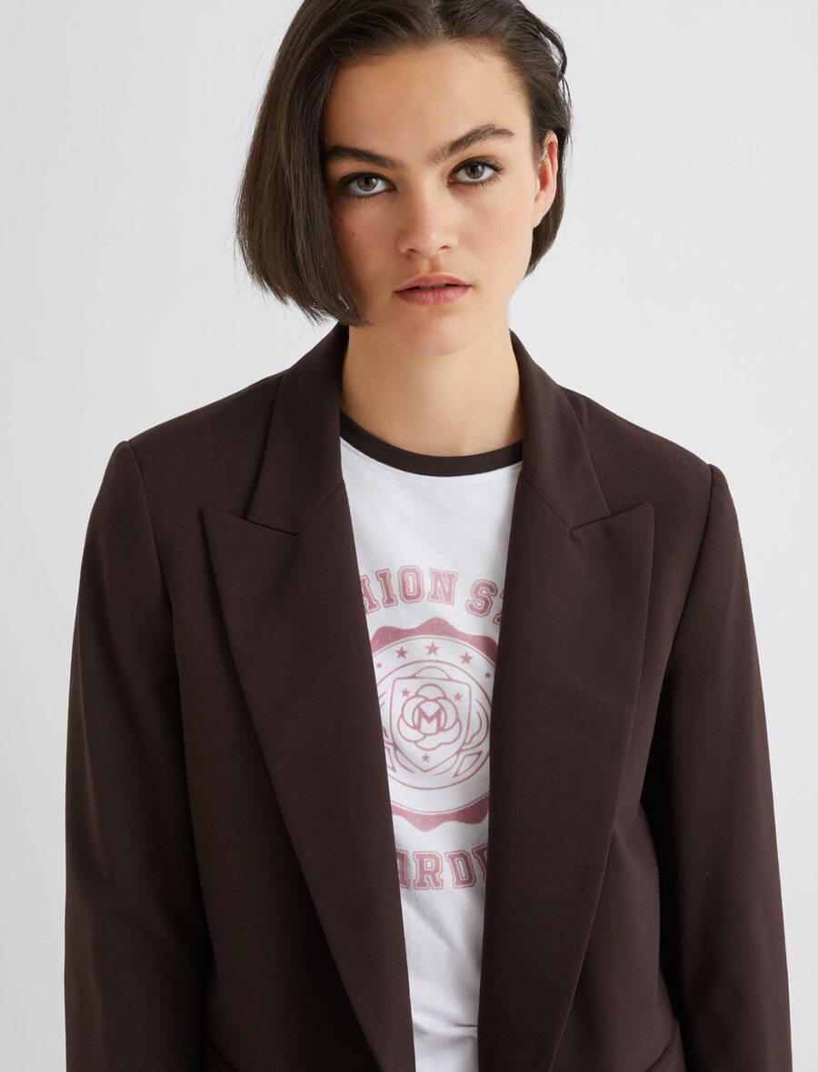 stretch-blazer - braun