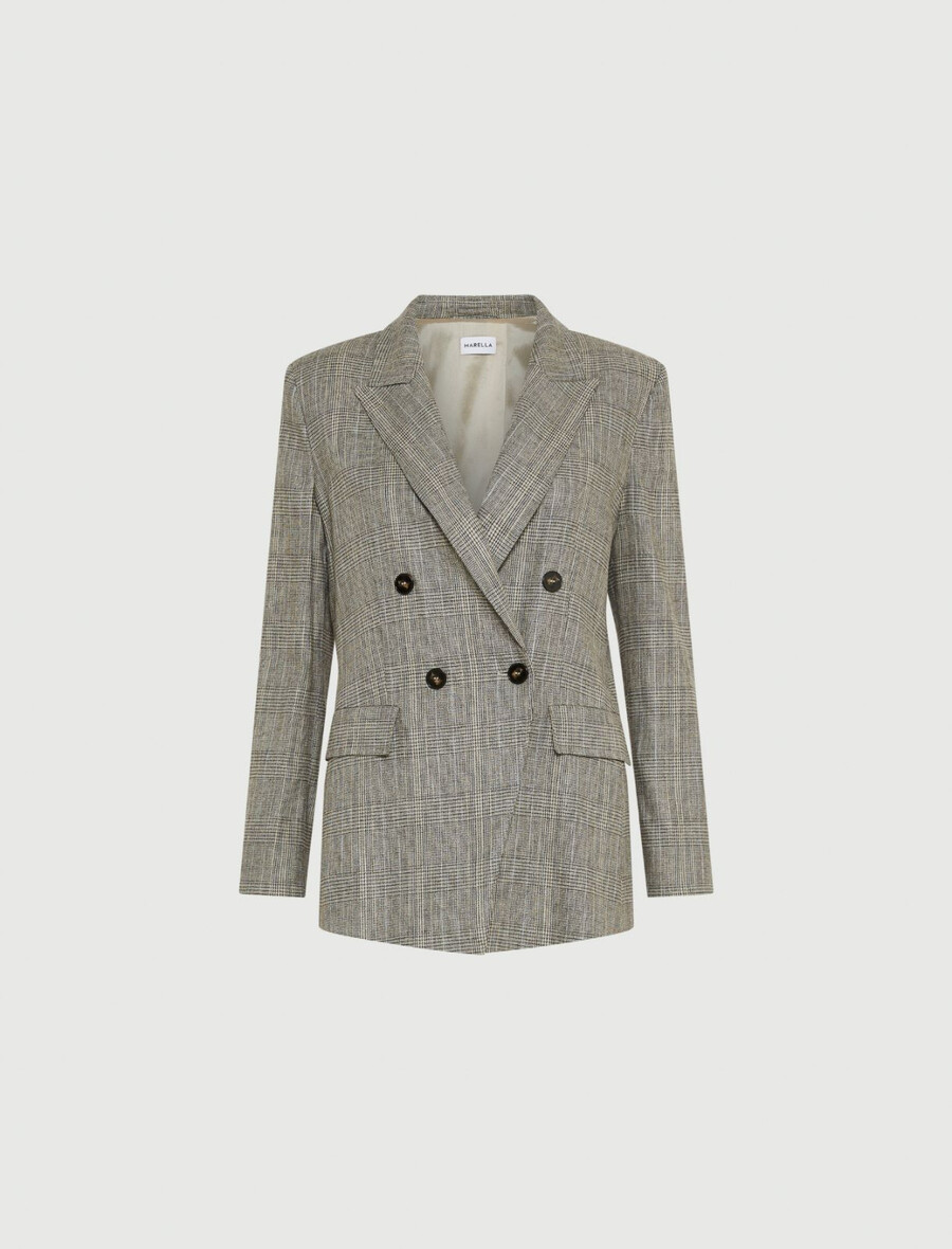 fließender zweireihiger blazer – hellgrau
