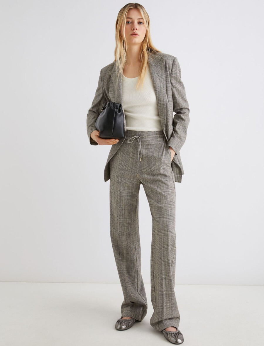 fließender zweireihiger blazer – hellgrau