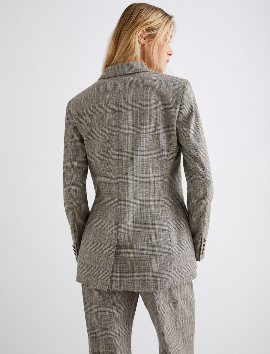 fließender zweireihiger blazer – hellgrau