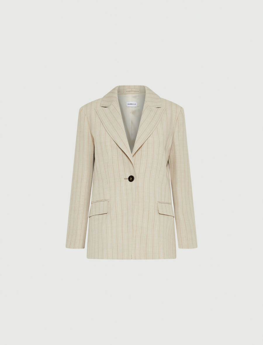 blazer aus stretch-canvas - ecru