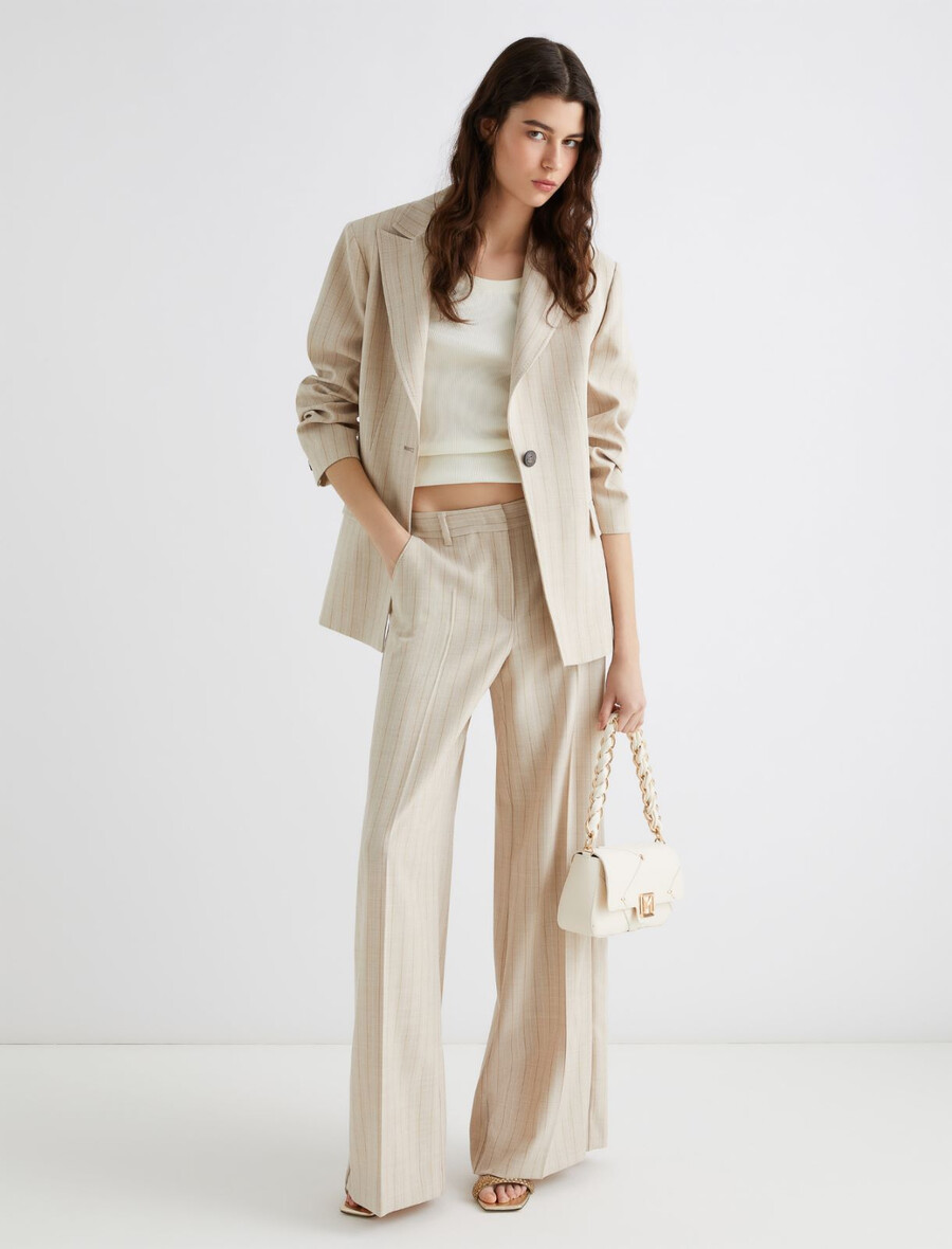 blazer aus stretch-canvas - ecru