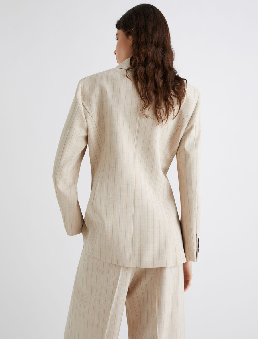 blazer aus stretch-canvas - ecru