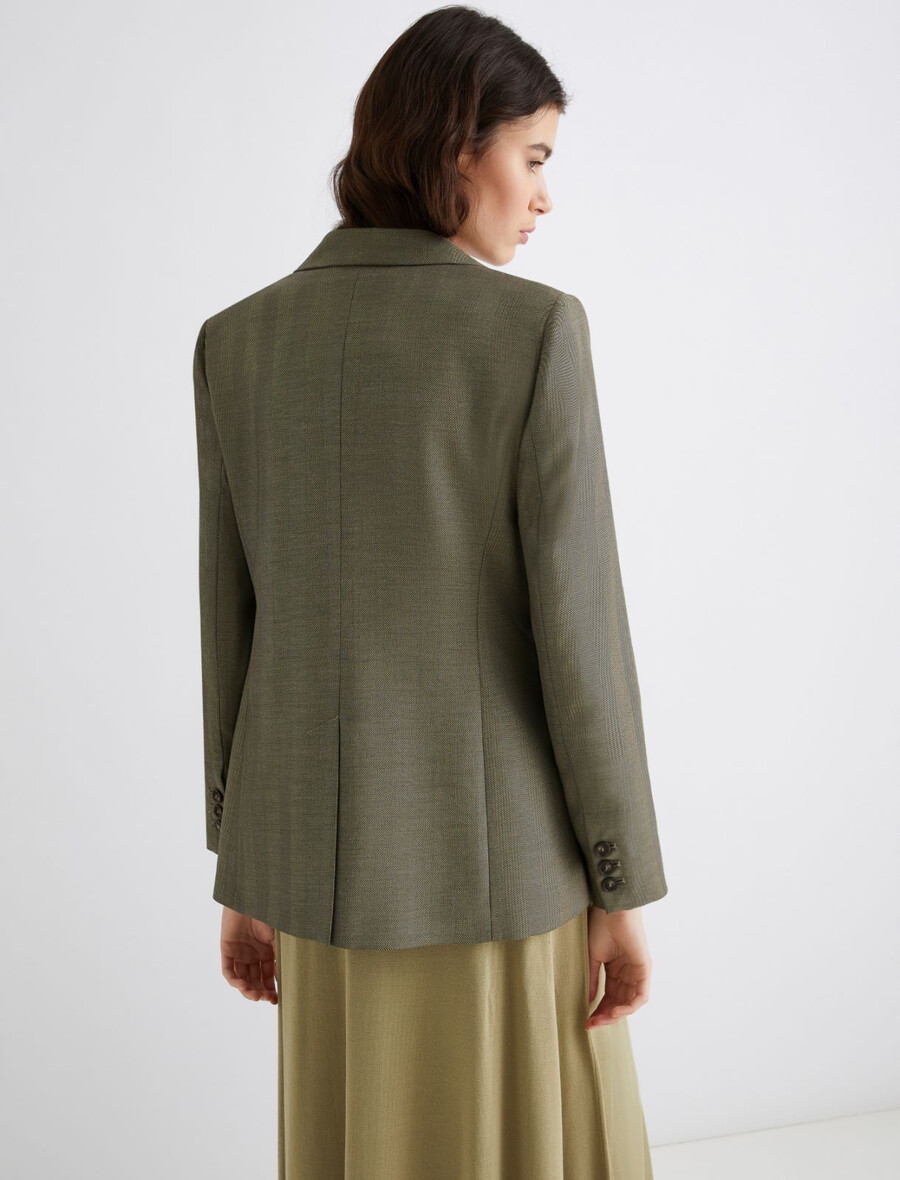 fließende twilljacke mit kristallverzierungen - kaki