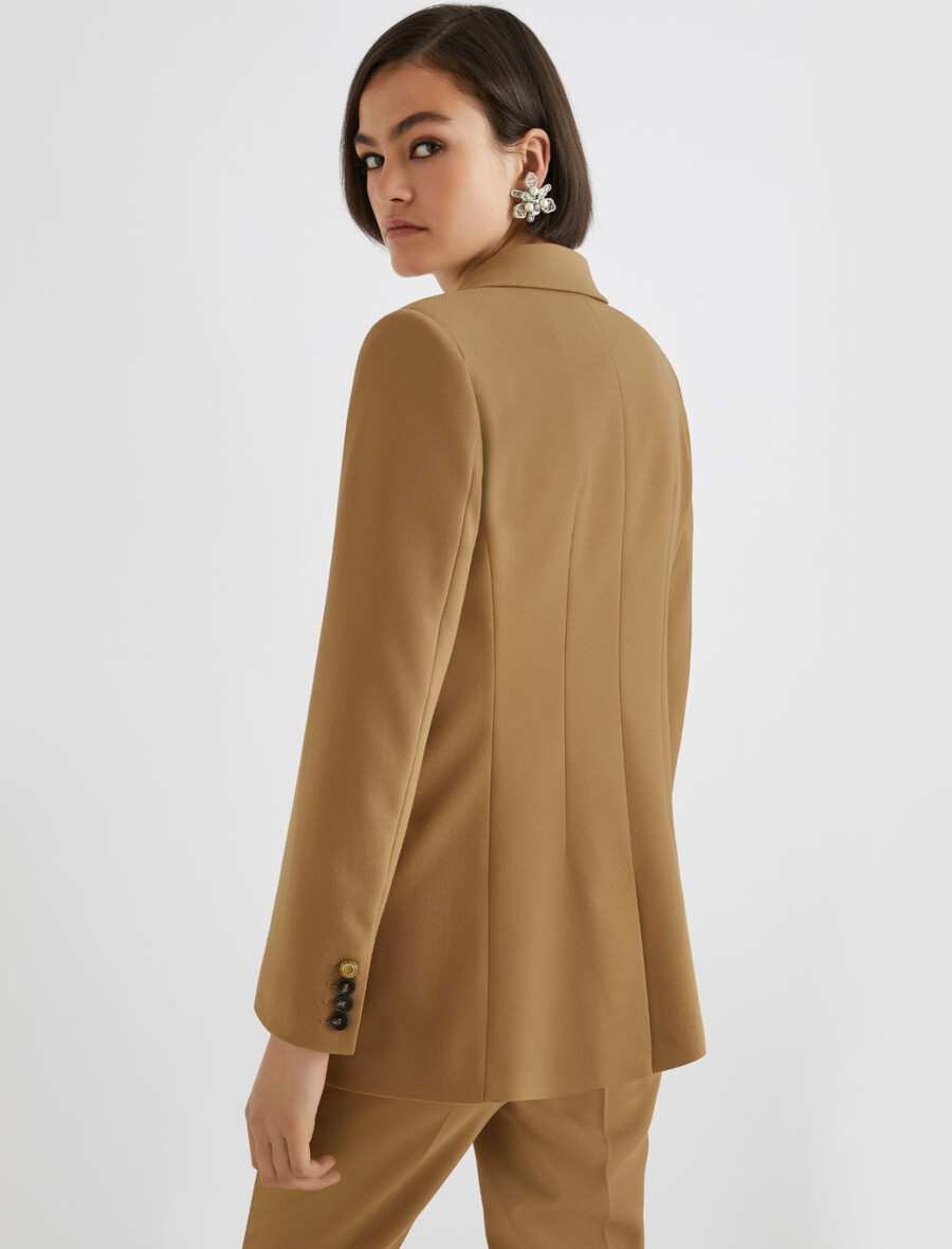 zweireihiger stretchblazer – olive