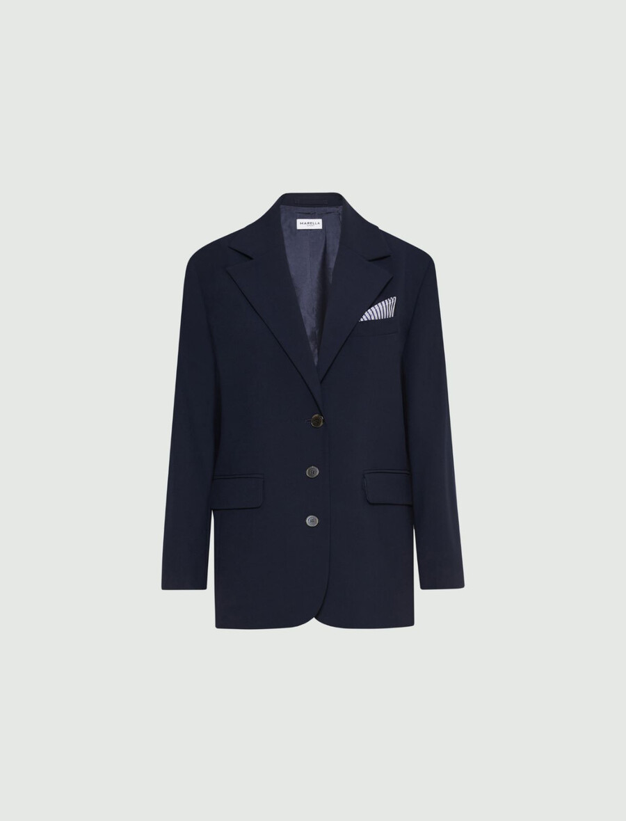 blazer mit passendem einstecktuch - marineblau