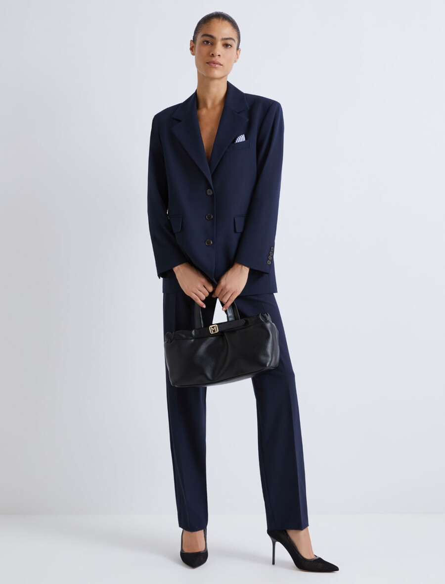 blazer mit passendem einstecktuch - marineblau