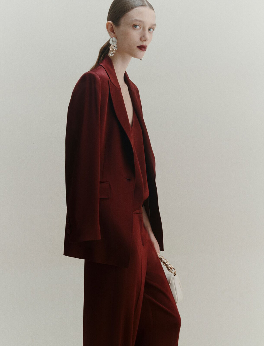 satinjacke - bordeaux