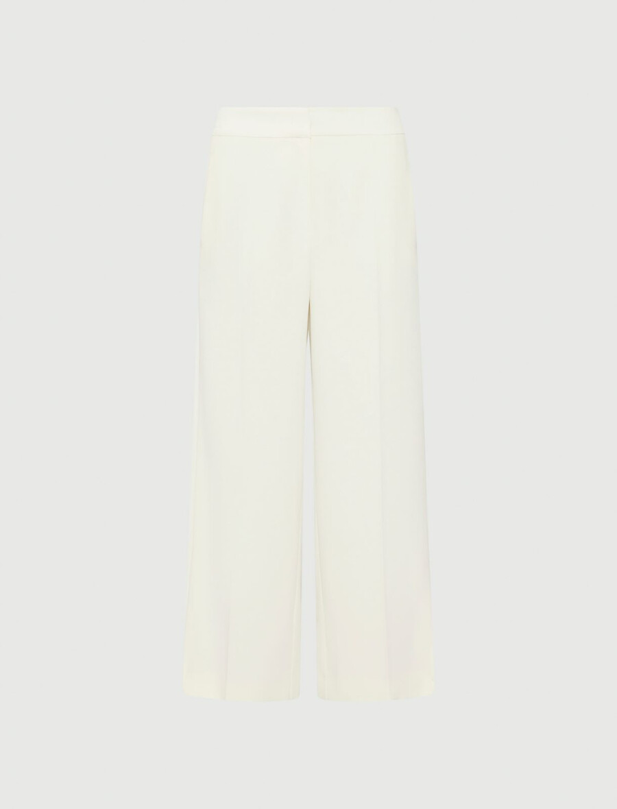 hose mit satinbund - wolle weiss