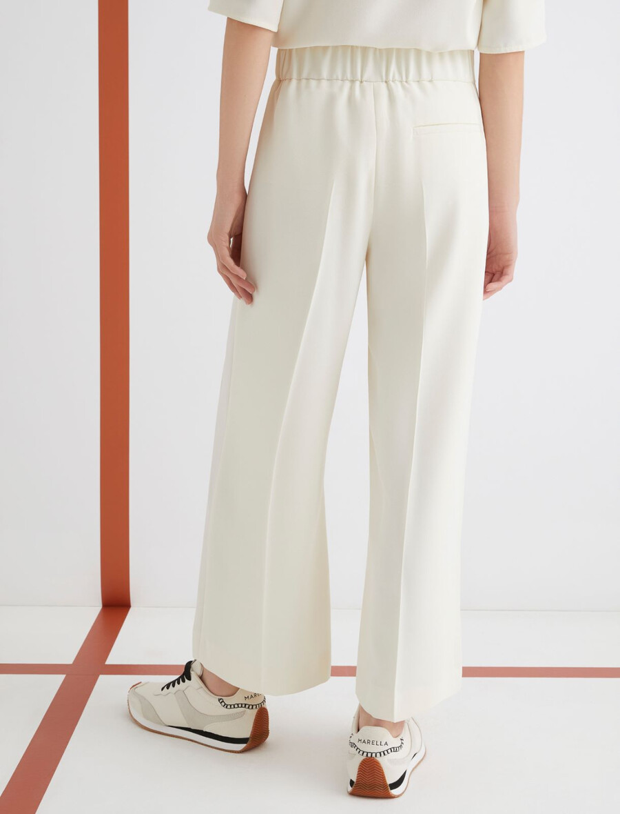 hose mit satinbund - wolle weiss