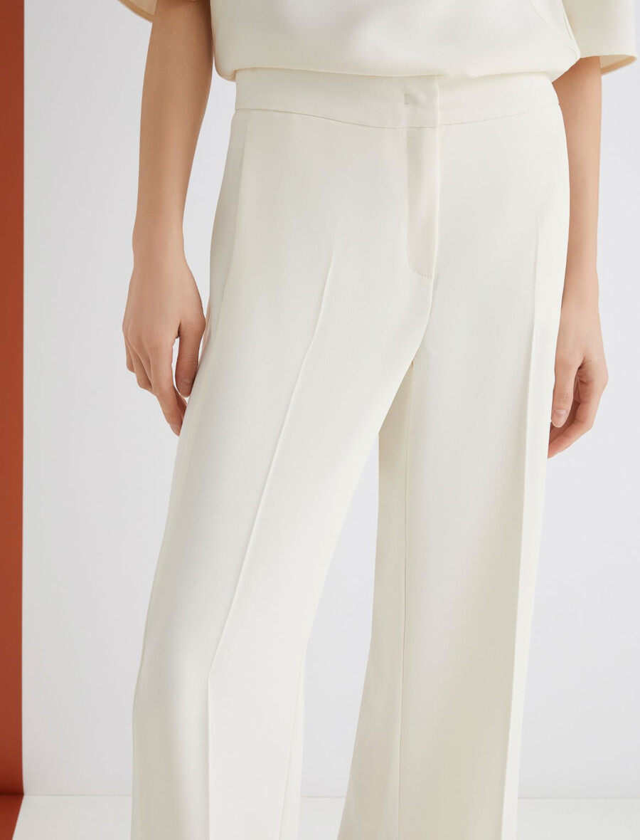 hose mit satinbund - wolle weiss