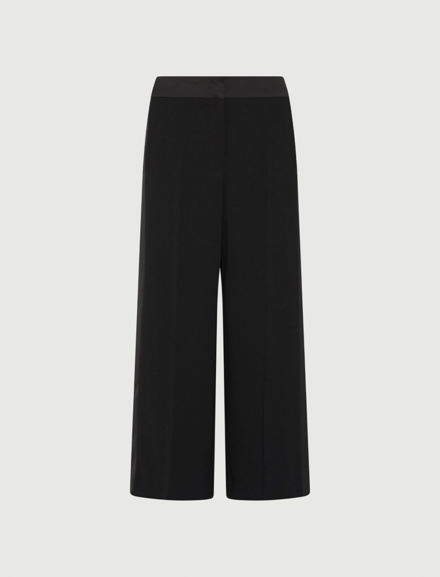 hose mit satinbund – schwarz