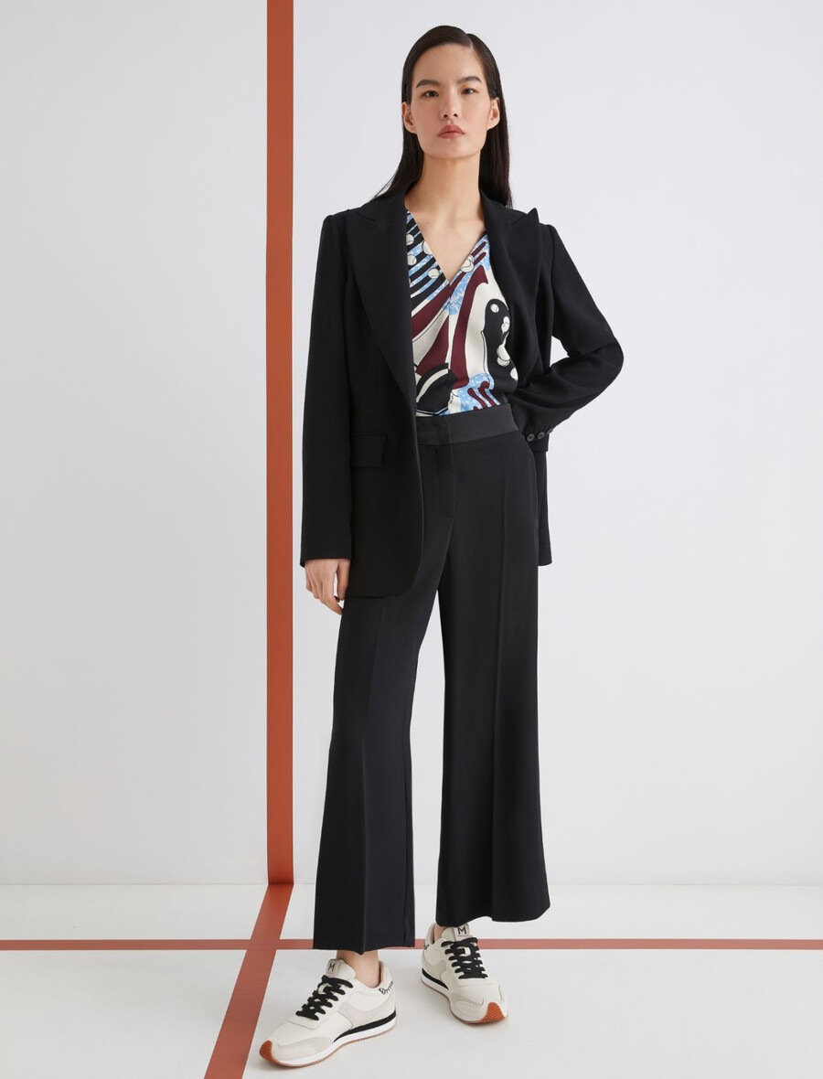 hose mit satinbund – schwarz