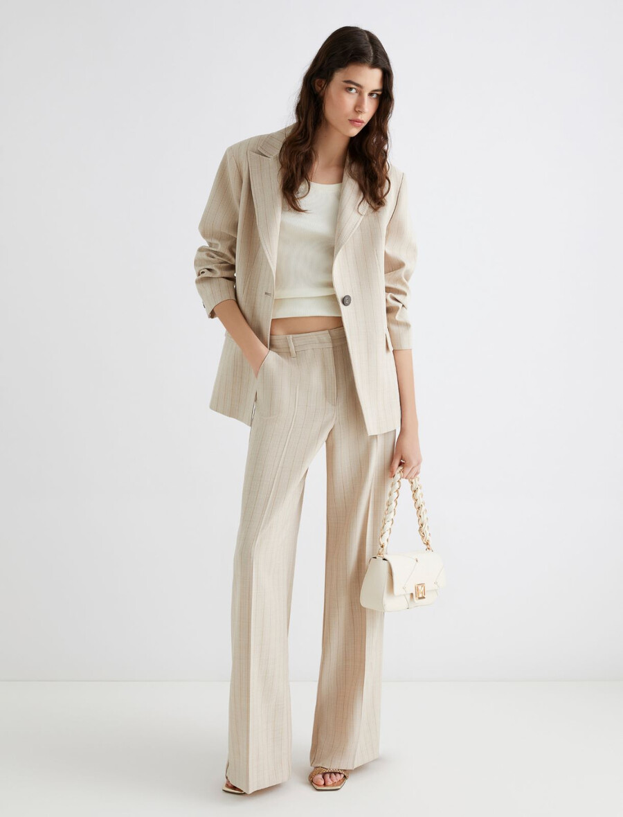 relaxed-fit-mélange-hose – ecru