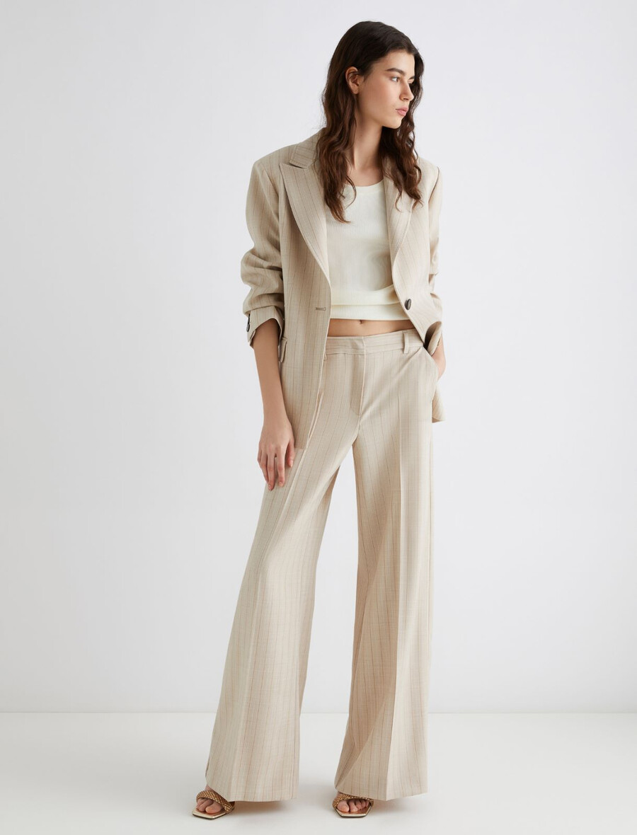 relaxed-fit-mélange-hose – ecru