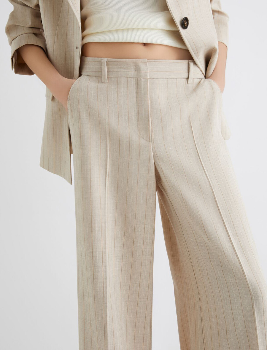 relaxed-fit-mélange-hose – ecru