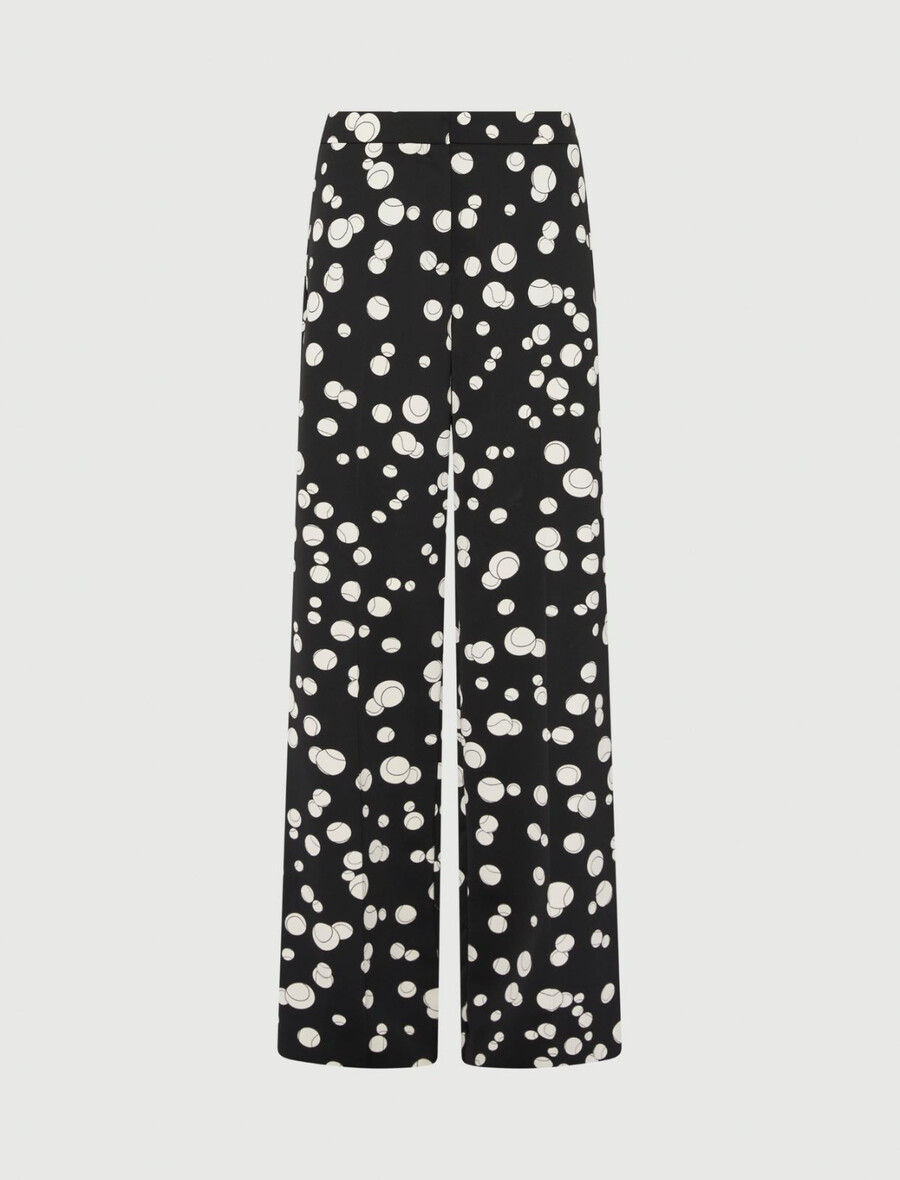 bedruckte satinhose - schwarz