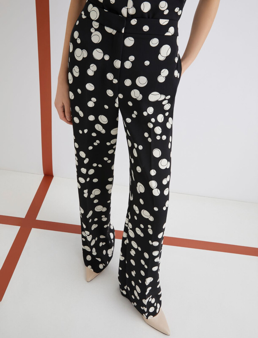 bedruckte satinhose - schwarz