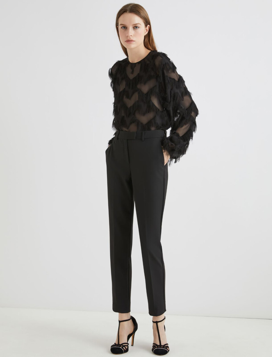stretch-chino-hose - schwarz