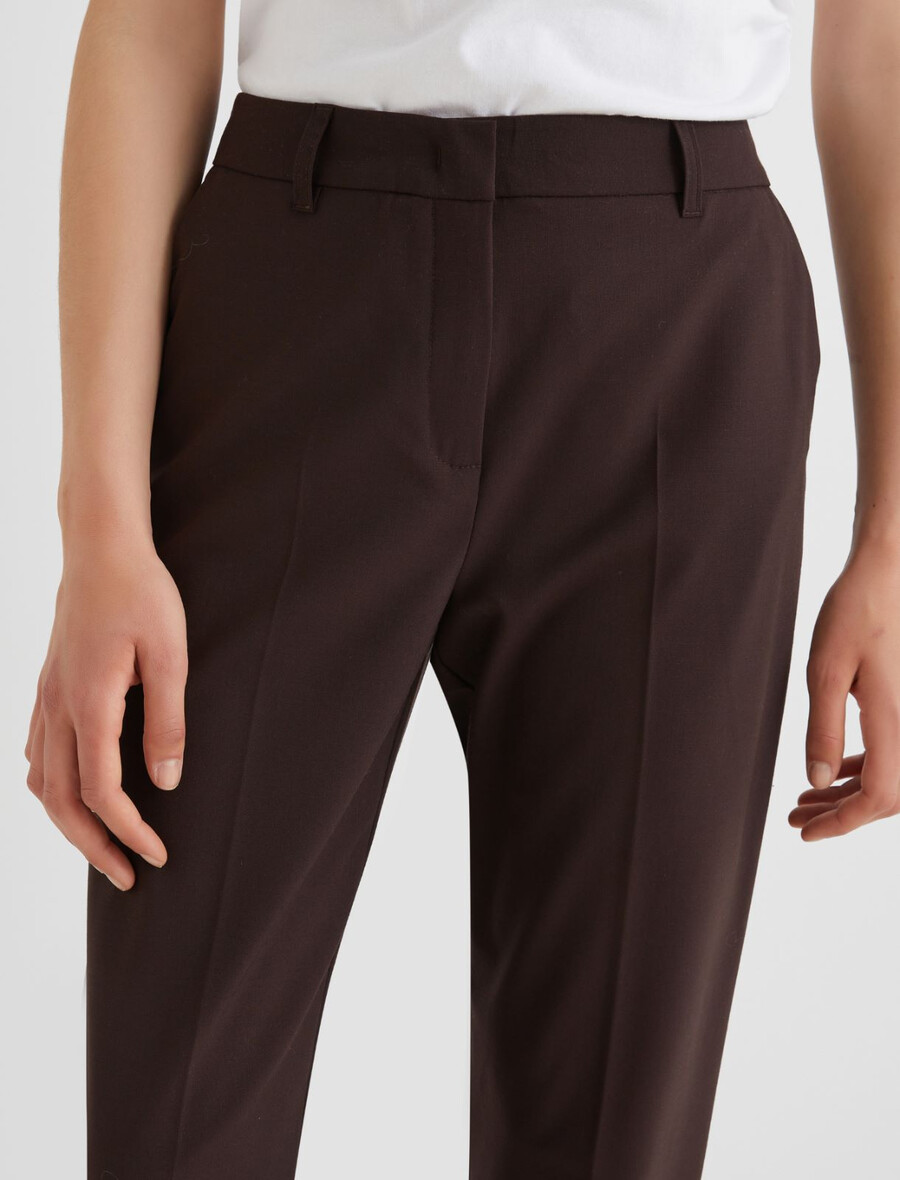 schmal geschnittene hose - braun
