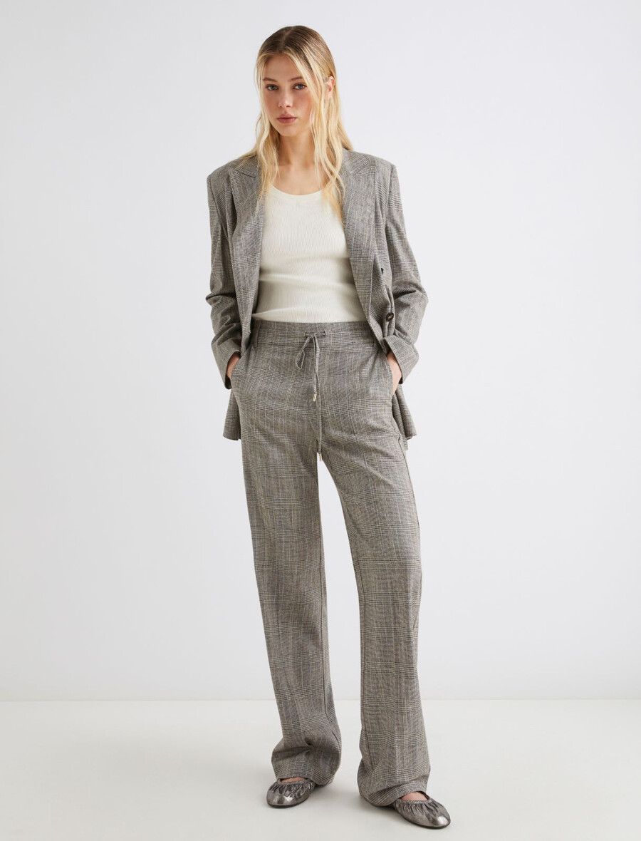 hose aus fließendem twill – hellgrau