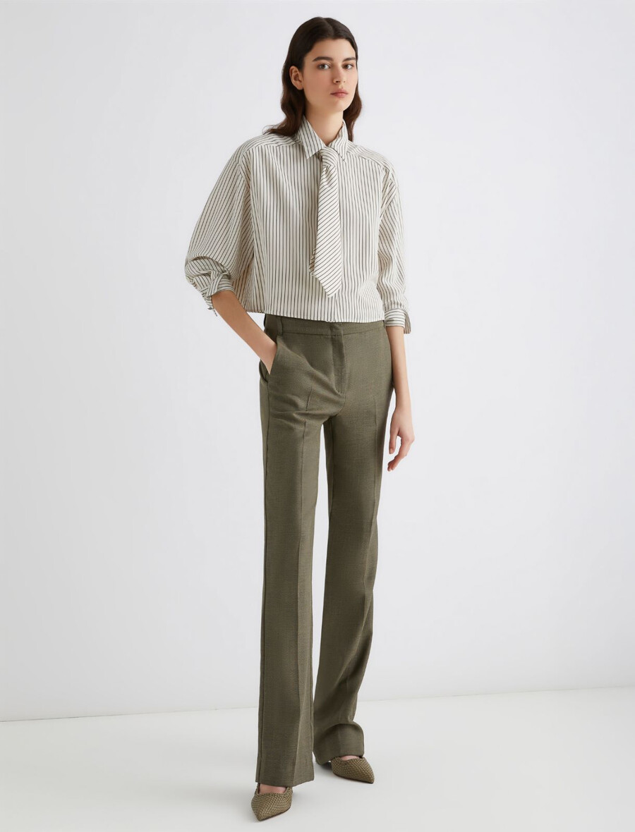 fluid twill hose - kaki
