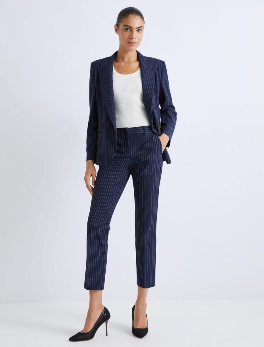 stretch-viskosehose - marineblau