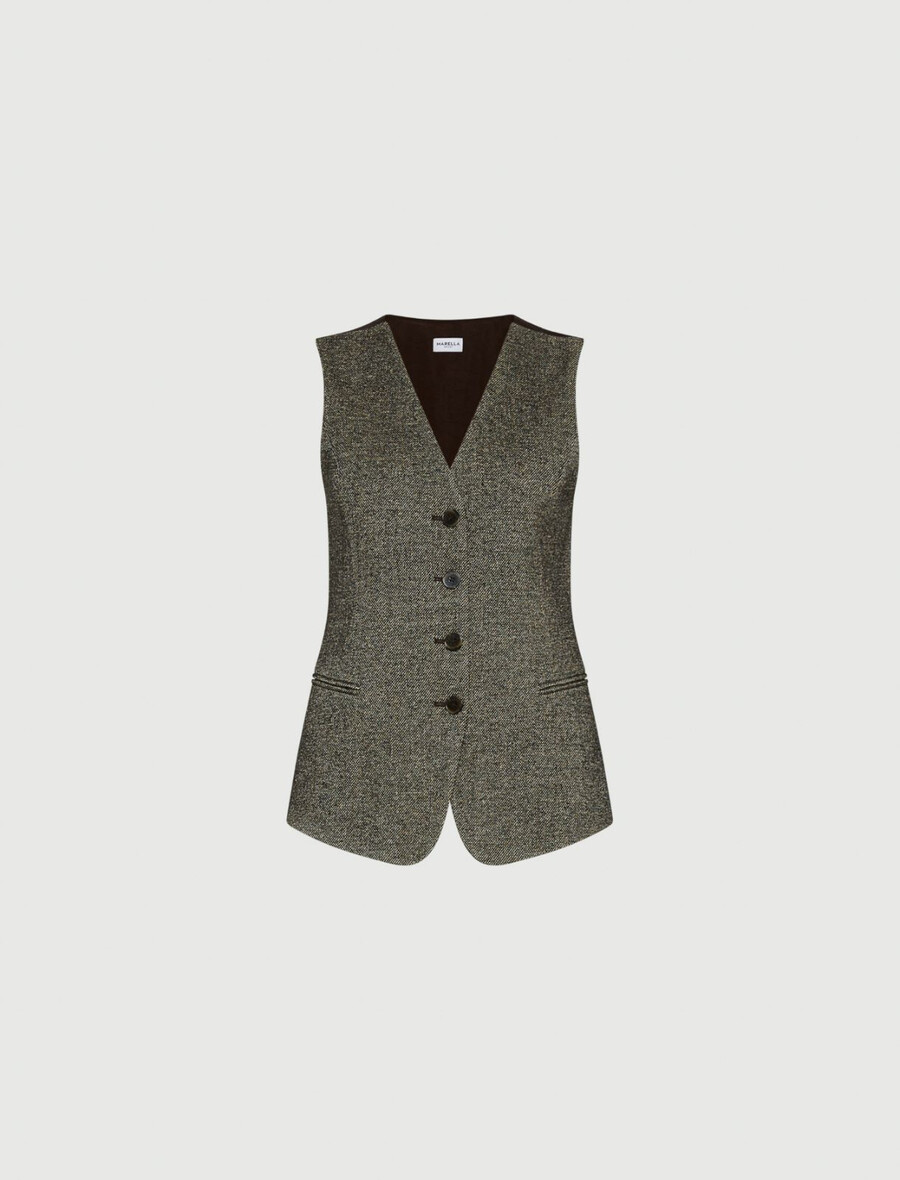 tweedweste - braun