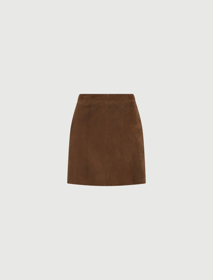 wildleder-minirock - braun