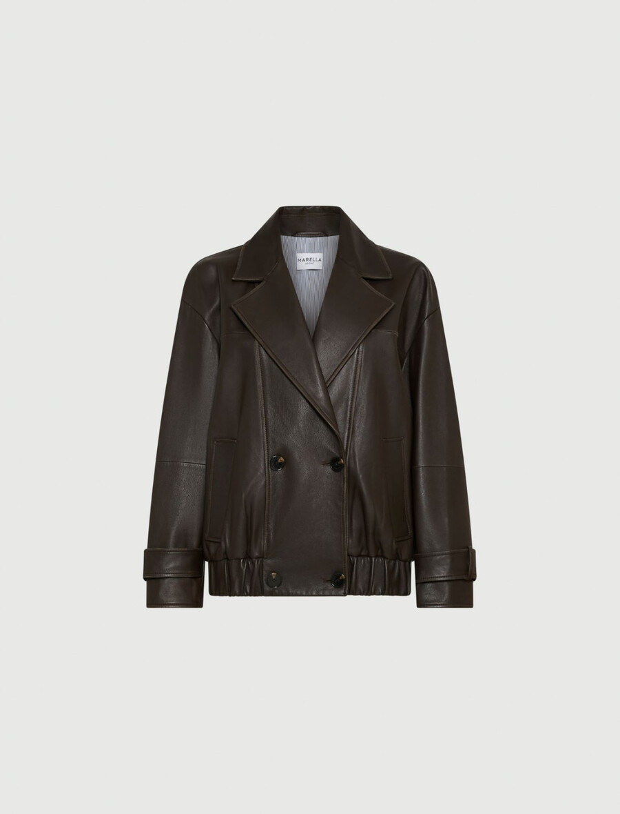 leder-peacoat - braun