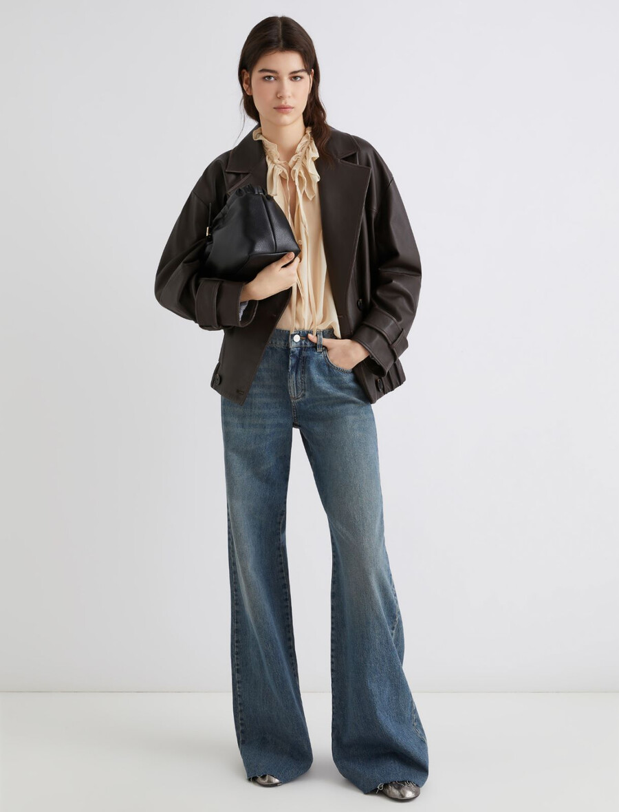 leder-peacoat - braun