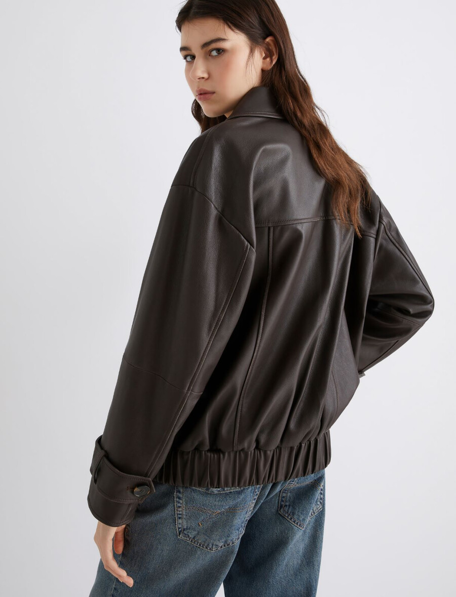 leder-peacoat - braun